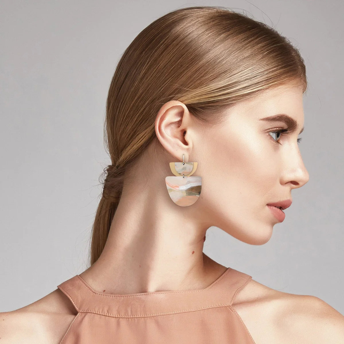 Kiasmin | 2 Sunset Double Bell Drop Earrings