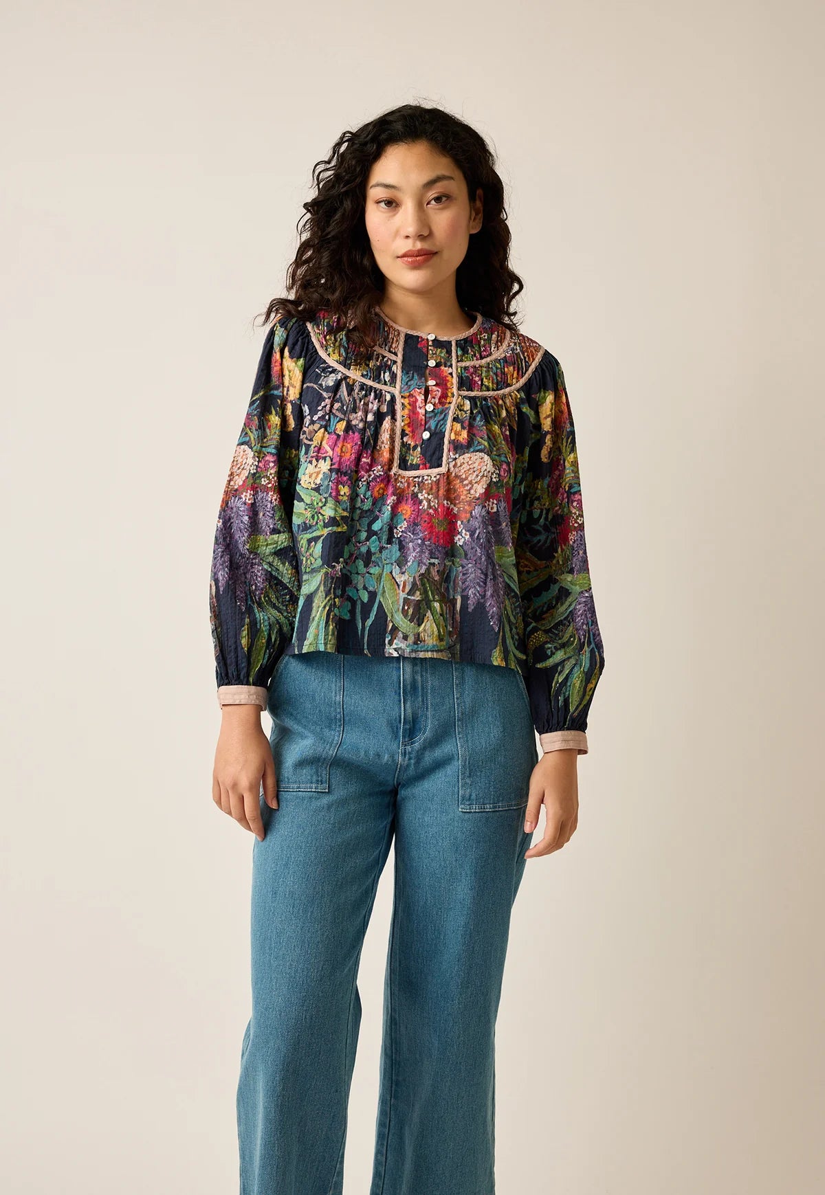 Maris Piped Blouse | Blossom Bouquet