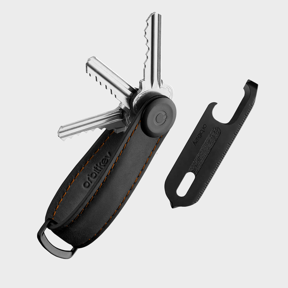 Key Organiser Crazy Horse + Multi-Tool v2 Set | Black & Orange