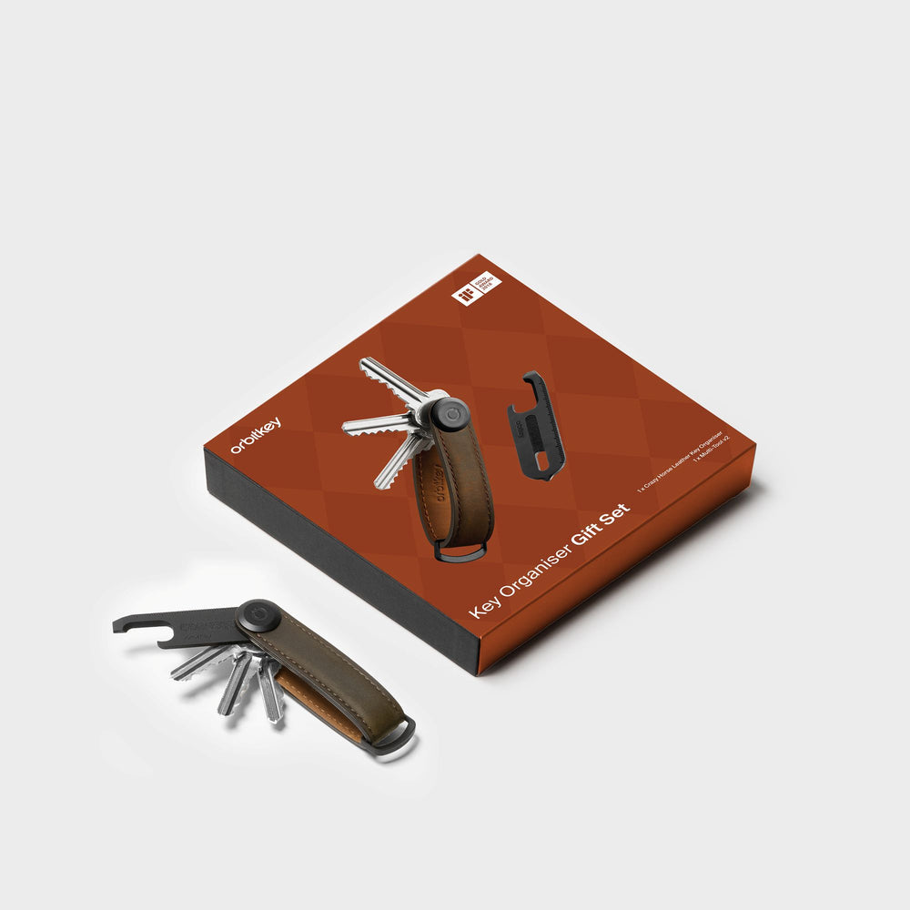 Key Organiser Crazy Horse + Multi-Tool v2 Set | Brown