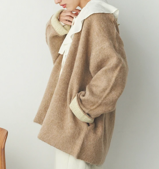 Cosy Knit Collarless Jacket | Various Colours