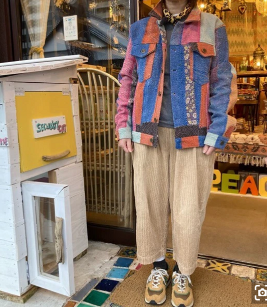 Woven Patchwork Jacket | Multicoloured