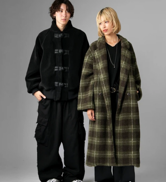 Plaid Oversized Coat | Khaki