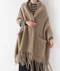 Thick Fringe Scarf with Pockets | Various Colours1