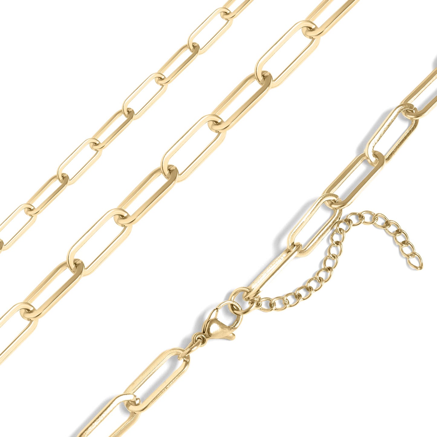 Paperclip Chain Necklace | Gold