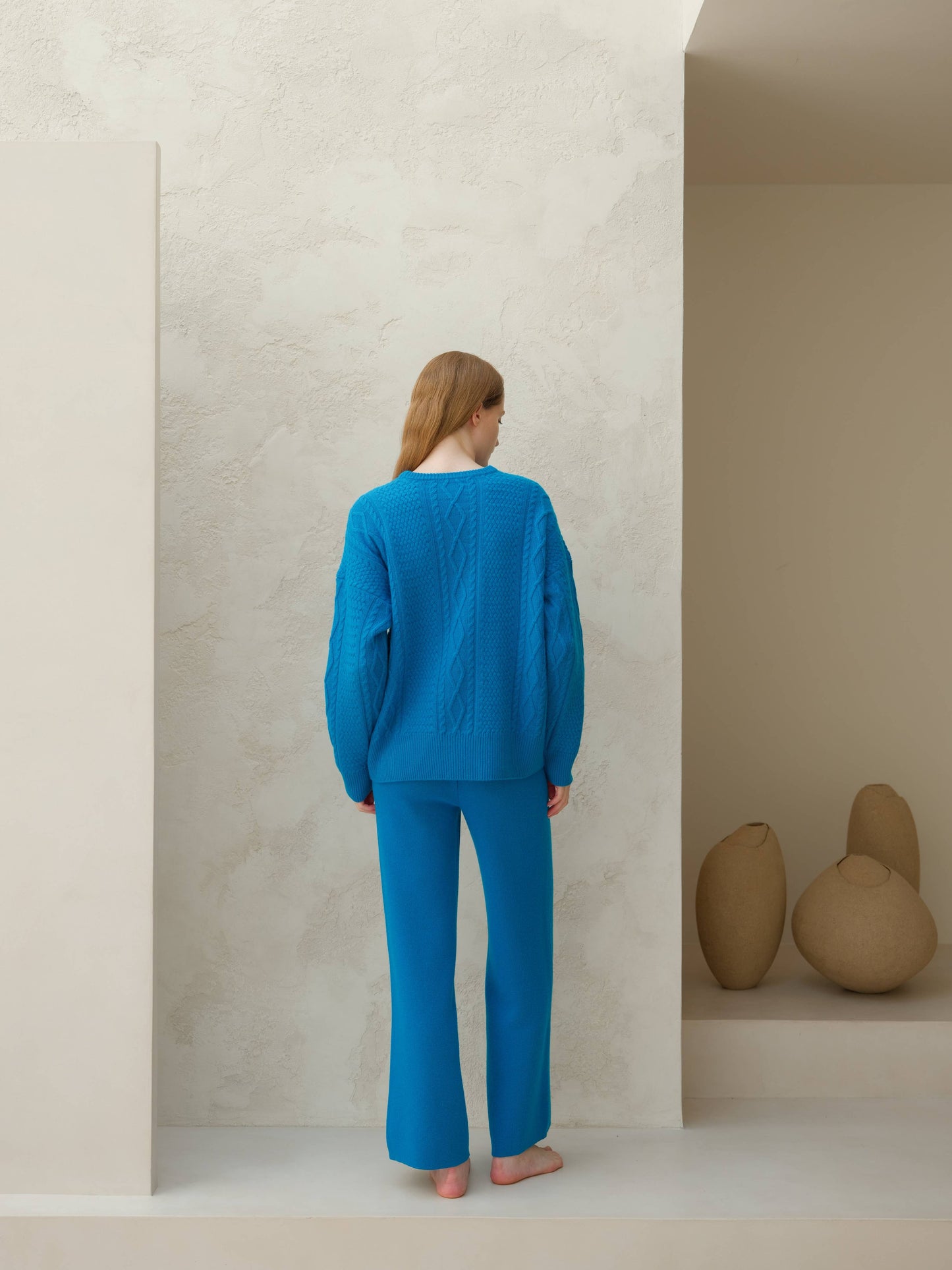 Cashmere Blend Wide-leg Pants