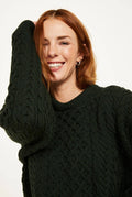 Inisheer Traditional Aran Sweater | Forest Green