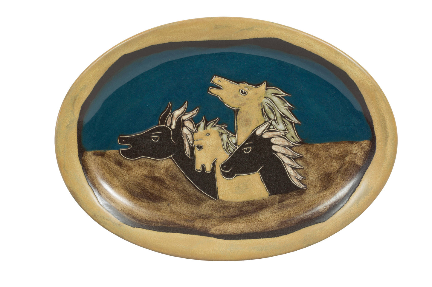Mara 13" Oval Serving Platter | Horses