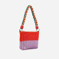 Colorblock Raffia Zip Bag | Various Colours