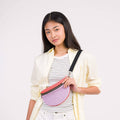 Colorblock Raffia Fanny Pack