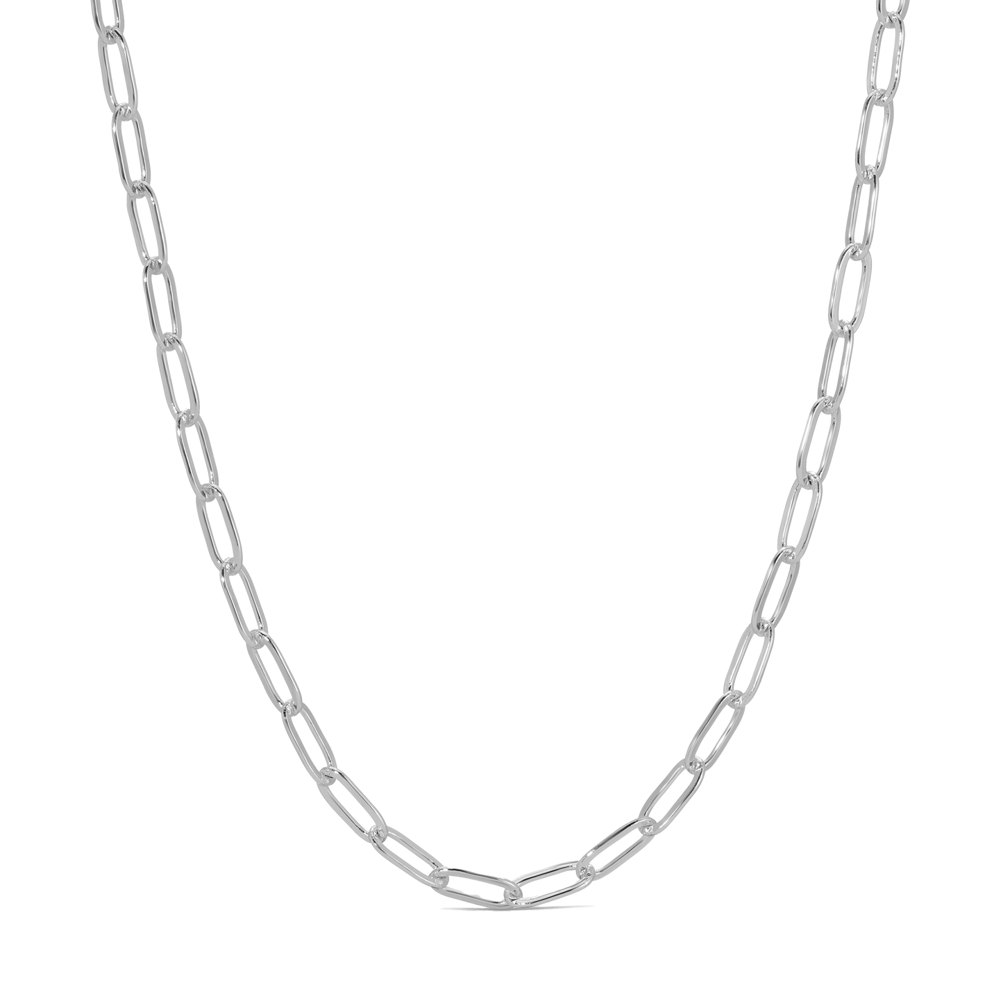 Paperclip Necklace Chain - Silver | Charm Garden