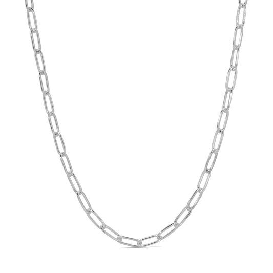 Paperclip Necklace Chain - Silver | Charm Garden