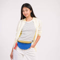 Colorblock Raffia Fanny Pack