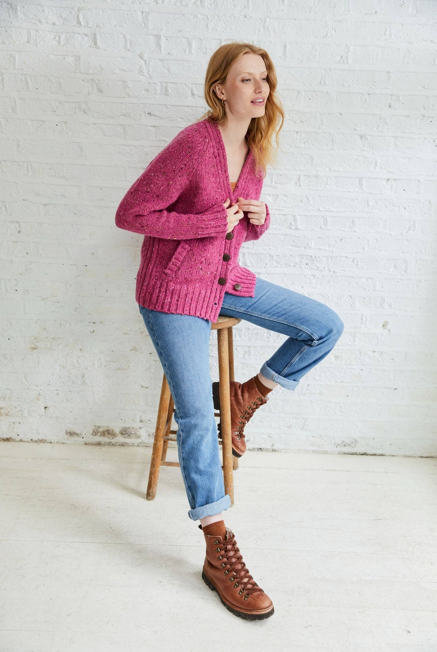 Bonny Glen - Tweed Cardigan | Pink