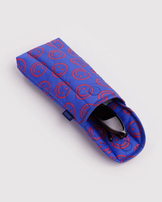 Puffy Glasses Sleeve | Mini Cobalt Happy