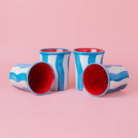 Ceramic Cup Blue & White stripes | 250 ml