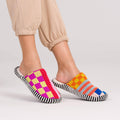 Pattern Patch Slide Slippers | Various Colours