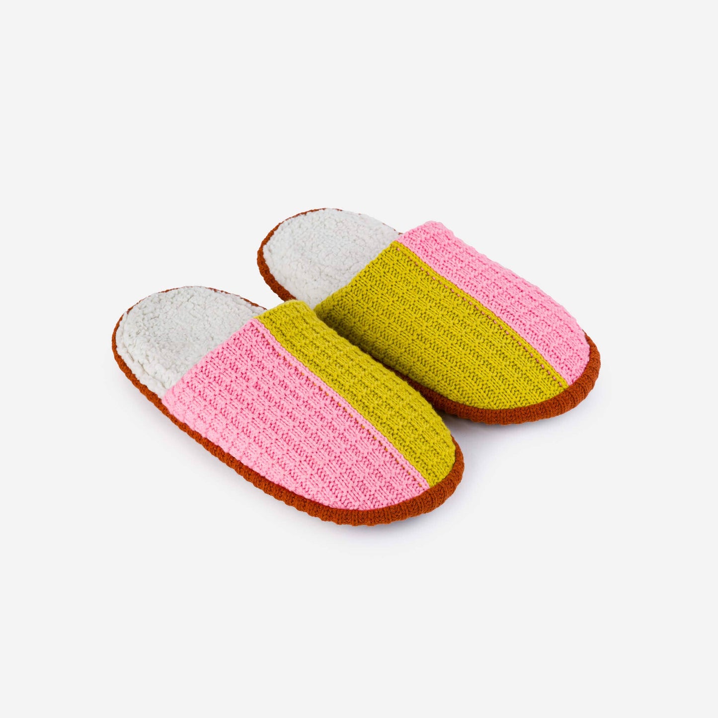 Colorblock Slide Slippers | Golden Olive Pink
