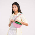 Colorblock Raffia Fanny Pack