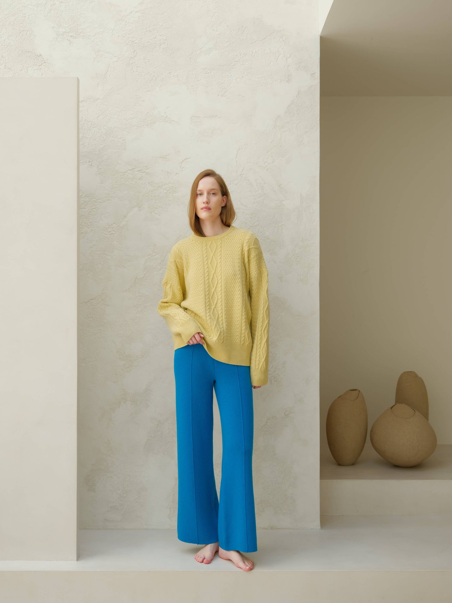 Cashmere Blend Wide-leg Pants