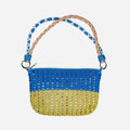 Colorblock Raffia Zip Bag | Various Colours