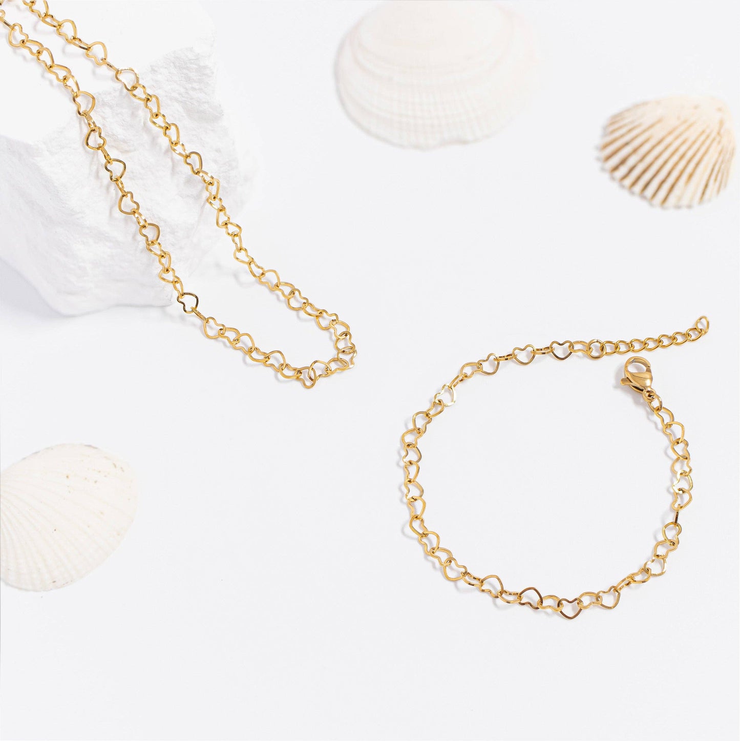 Linked Heart Chain Bracelet | more colours avail