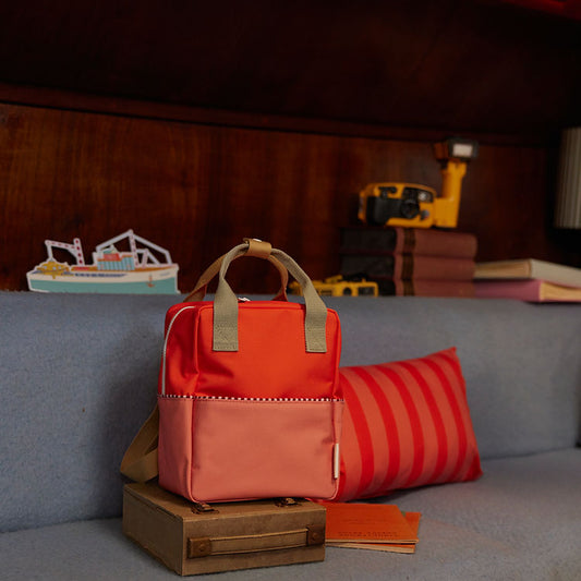 Backpack | Small | Lifebuoy Orange + Coral Pink