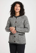 Glenariff Raglan Tweed Cardigan |  Grey/Light Grey