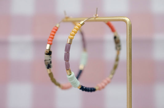 Meg | Beaded Hoops