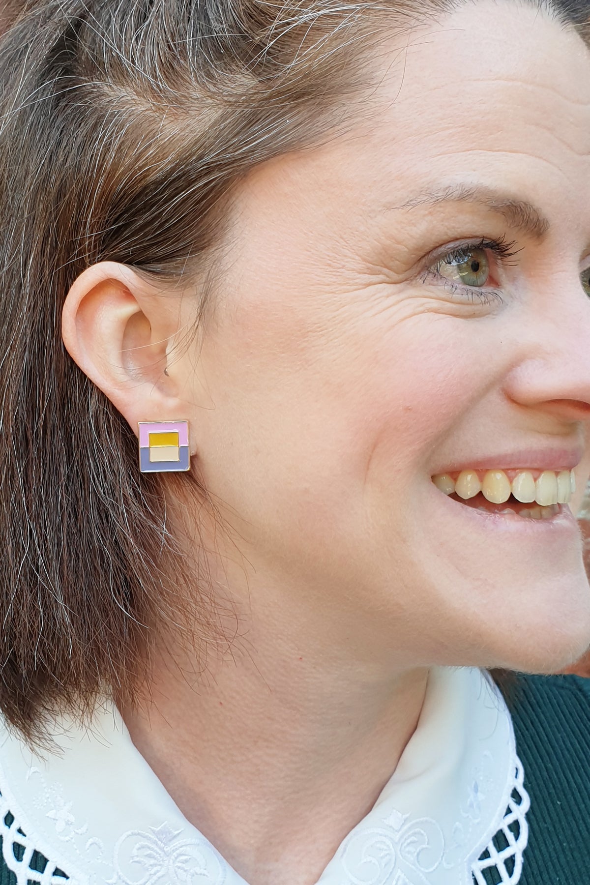 Cubist Studs | Various Colours