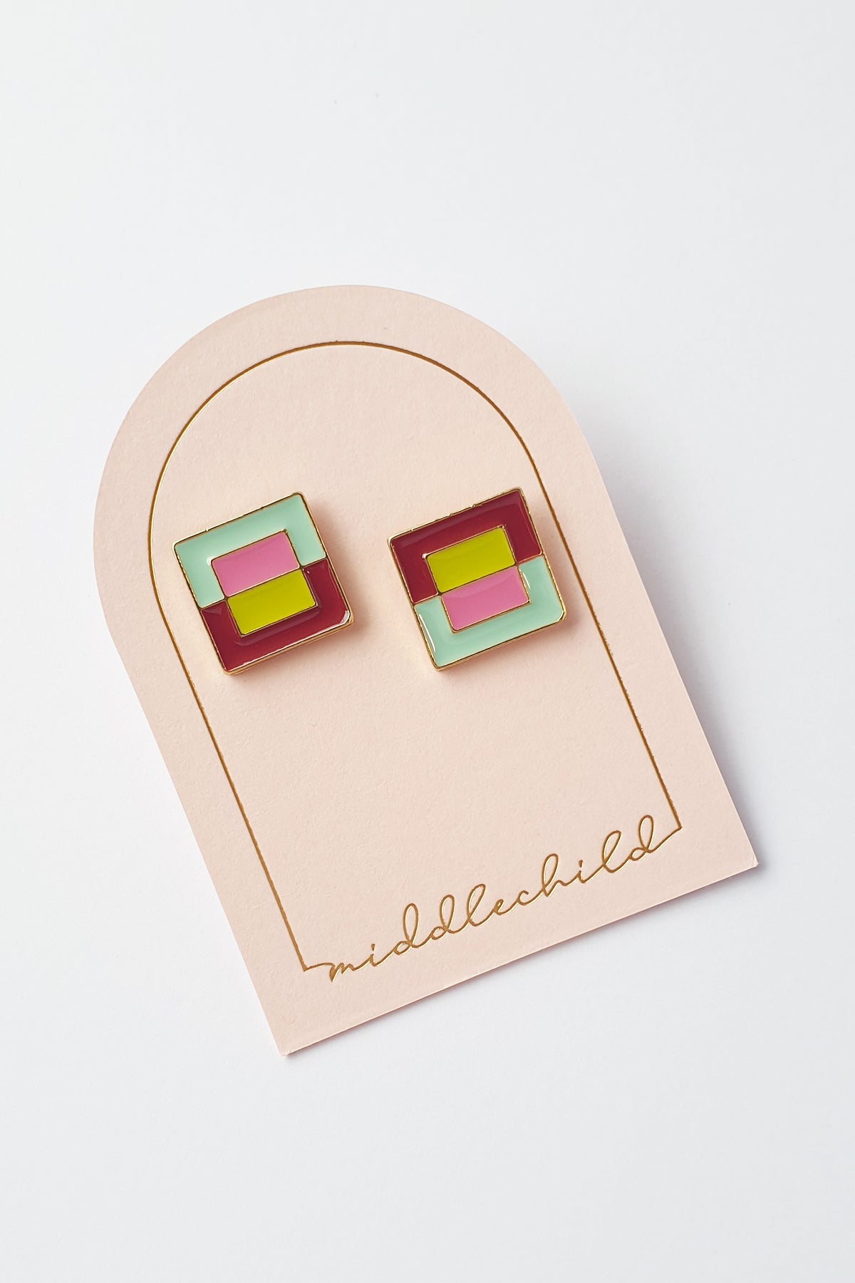 Cubist Studs | Various Colours