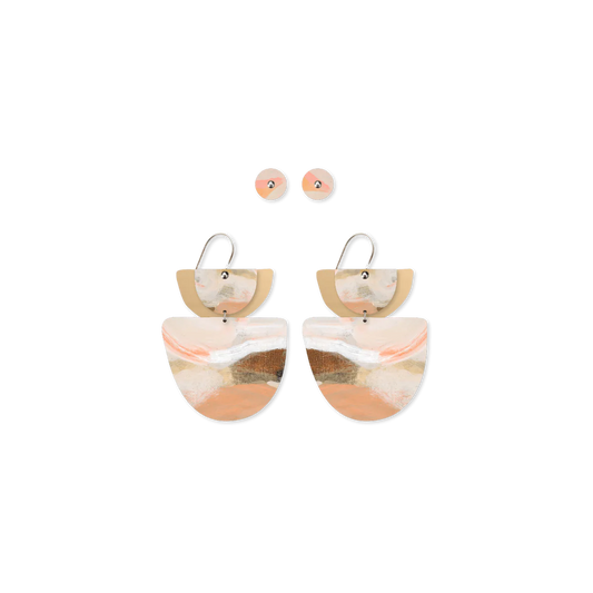 Kiasmin | 2 Sunset Double Bell Drop Earrings