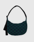 Medium Crescent Bag | Navy Green Check
