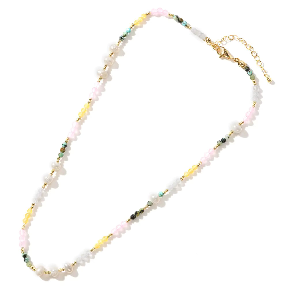 Multi Bead & Pearl Necklace | Various Colours