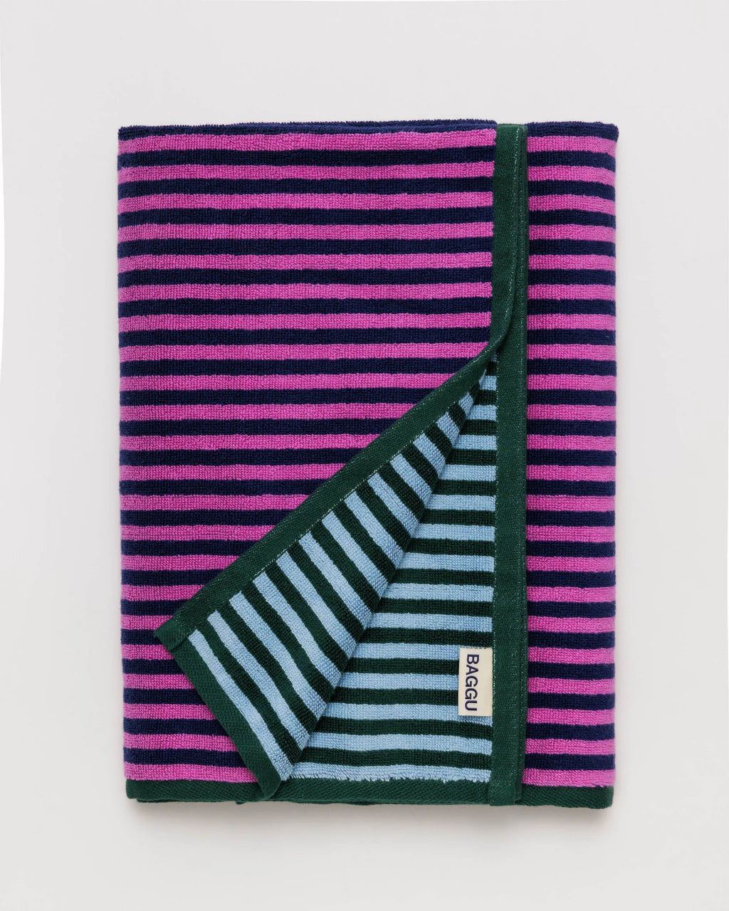 Bath Towel | Pink Green Candy Stripe