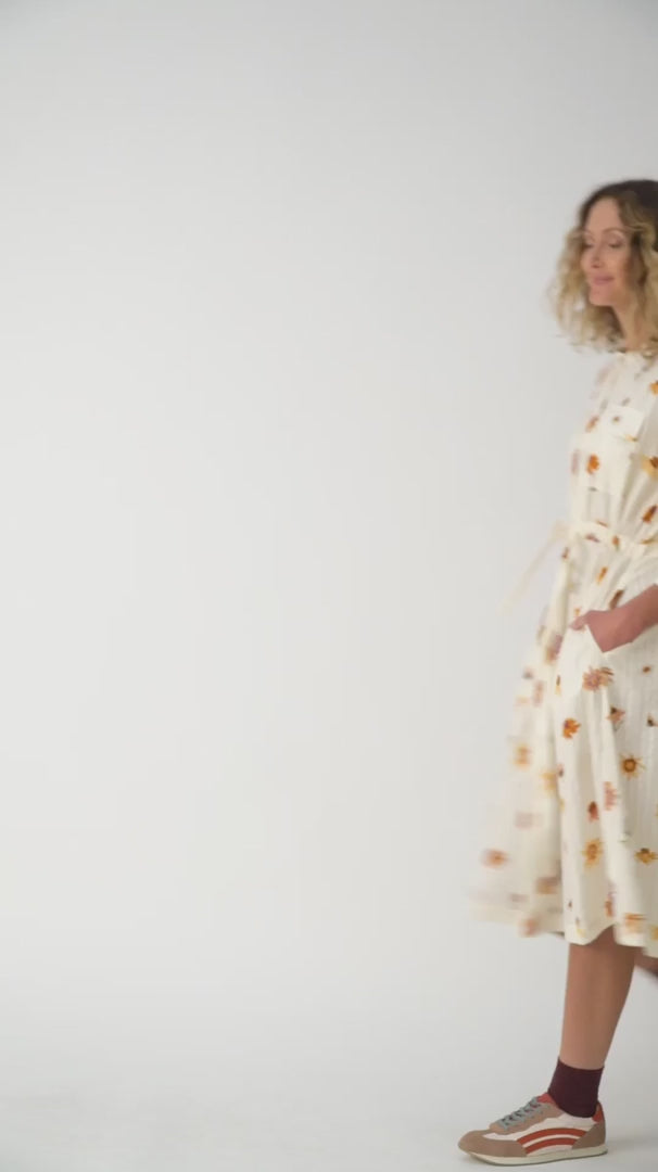 Edie Drawstring Dress | Paper Daisy Cream
