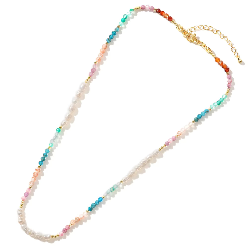 Multi Bead & Pearl Necklace | Various Colours