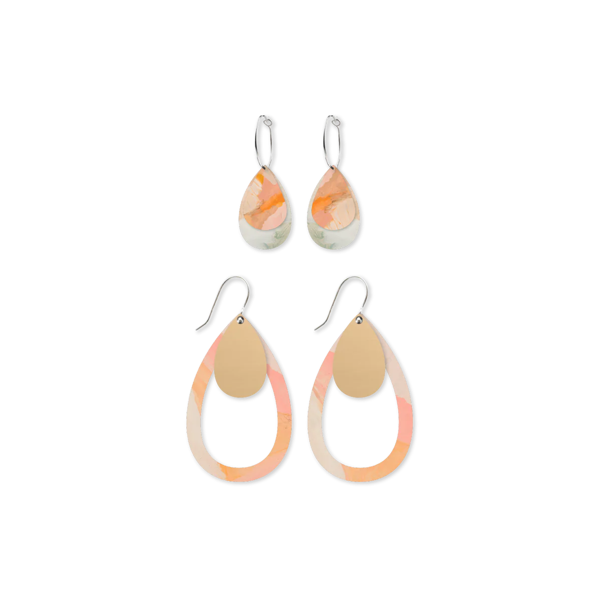 Kiasmin | 2 Sunset Trinity Tear Earrings