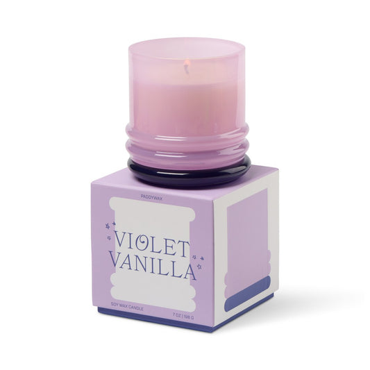 Stacked Glass Candle | Violet & Vanilla