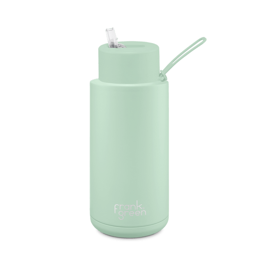 Ceramic Bottle Straw Lid | 34oz Mint Gelato