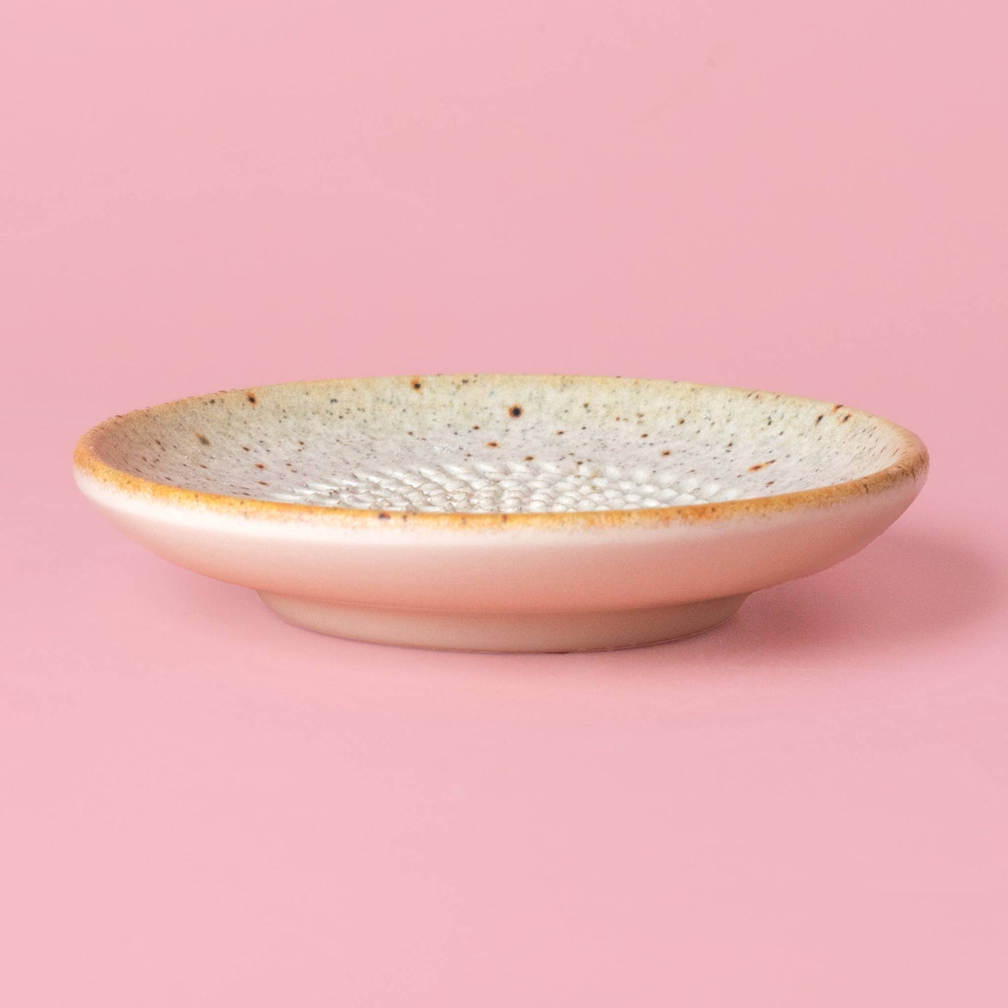 Small Ceramic Garlic Grater Plate / Sand