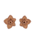 Embroidered Jasmine Stud Earrings | Copper