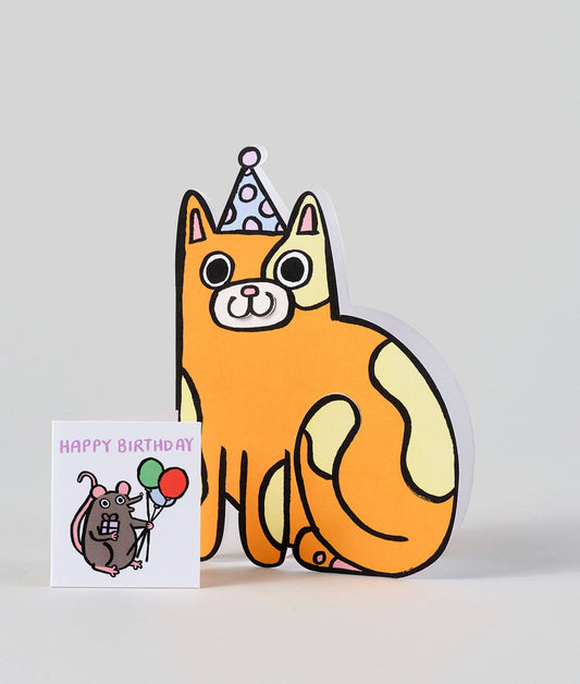 Cat with Mini Card Kid's Greetings Card