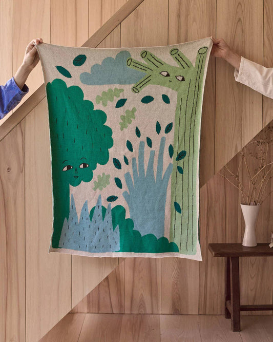 Organic Cotton Baby Blanket | Green Trees