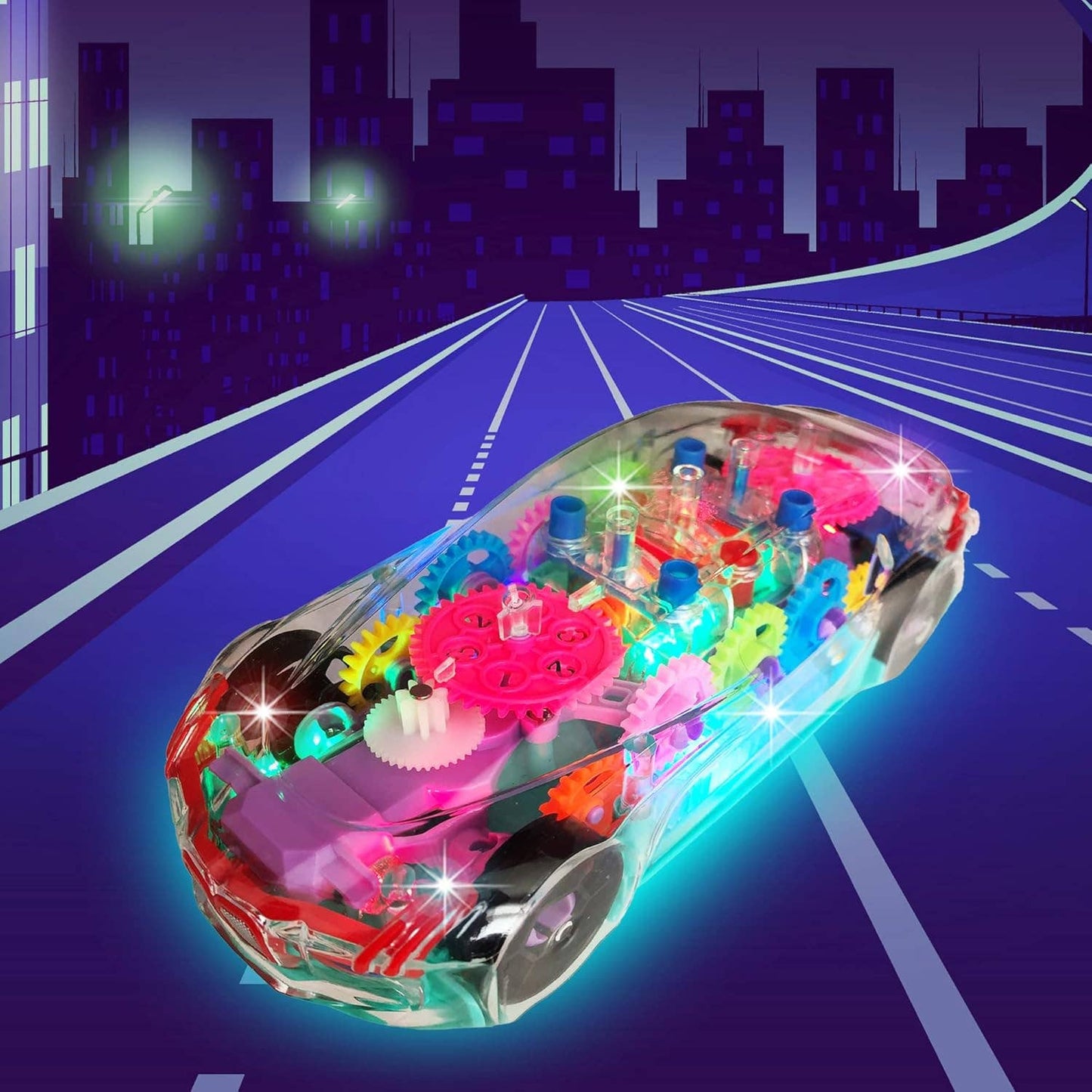 Light Up Transparent Toy Car