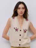 The Jony Vest | Embroidered Floral Vest