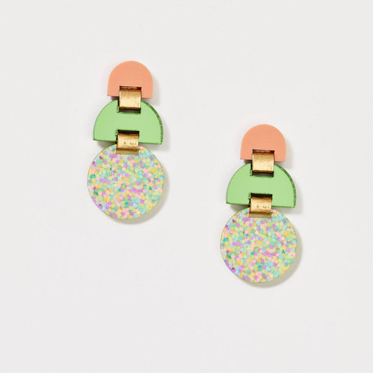 Half Moon Earrings | Pastel / Fern