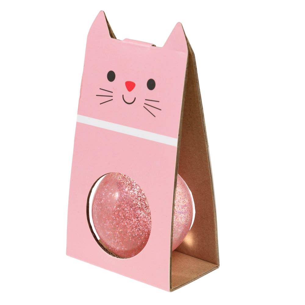 Glitter Bouncy Ball | Pink Cat