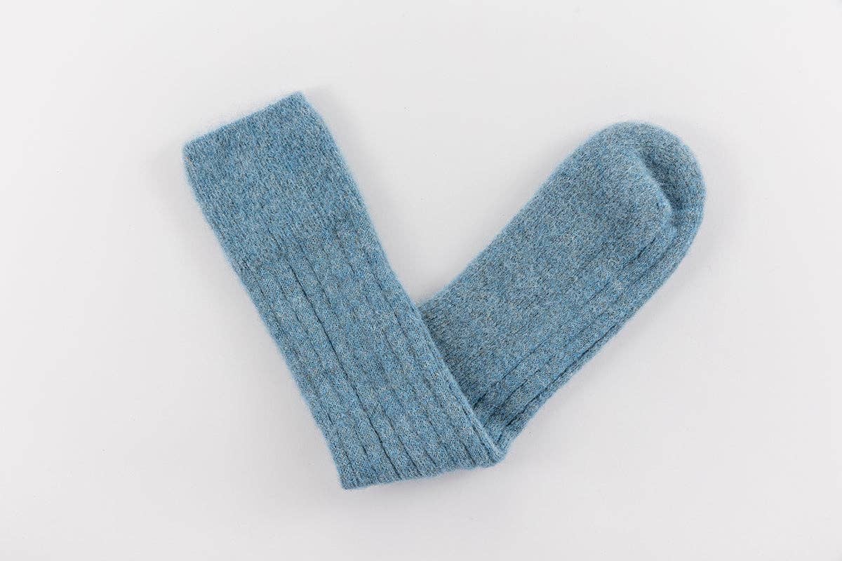 Ultra Soft Alpaca Bed Socks | Blue