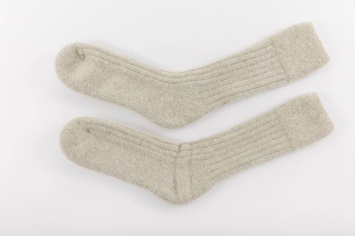 Ultra Soft Alpaca Bed Socks | Pearl Grey